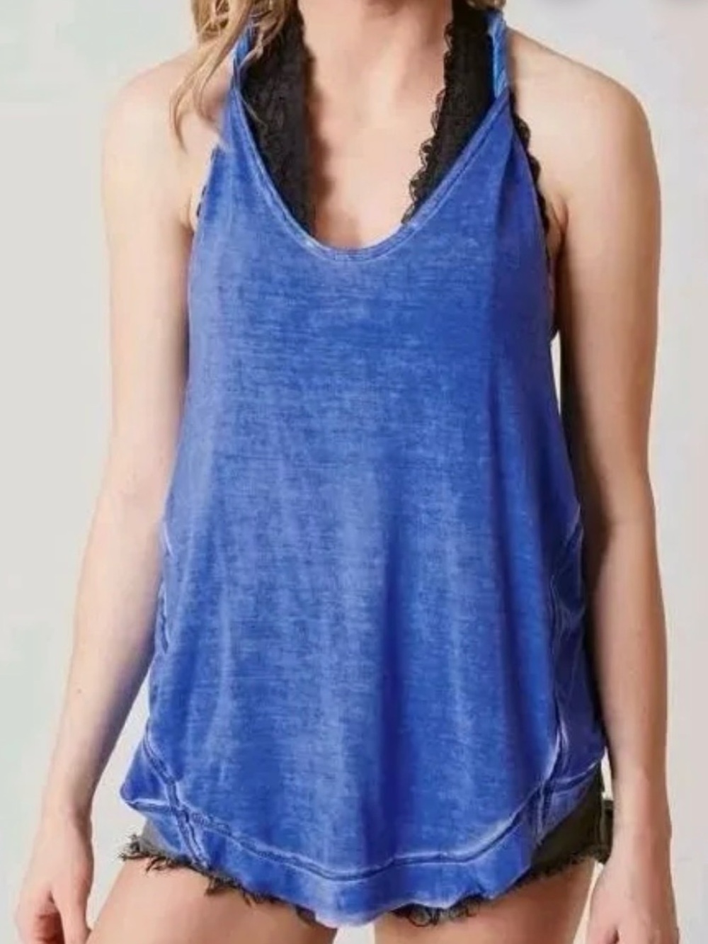 NWT We the Free Nectarine Tank in Blue - OS Blue